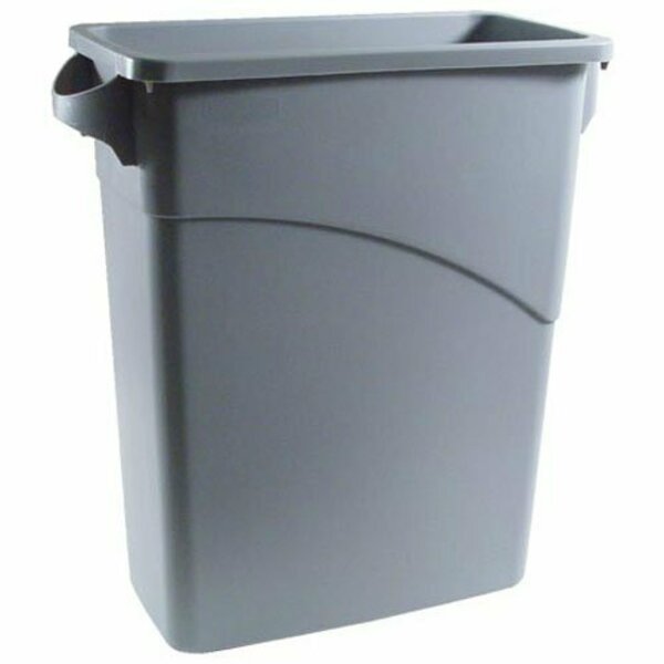 Rubbermaid 16 Gal Gray Trash Can Slim Jim W/ Handles 1971258